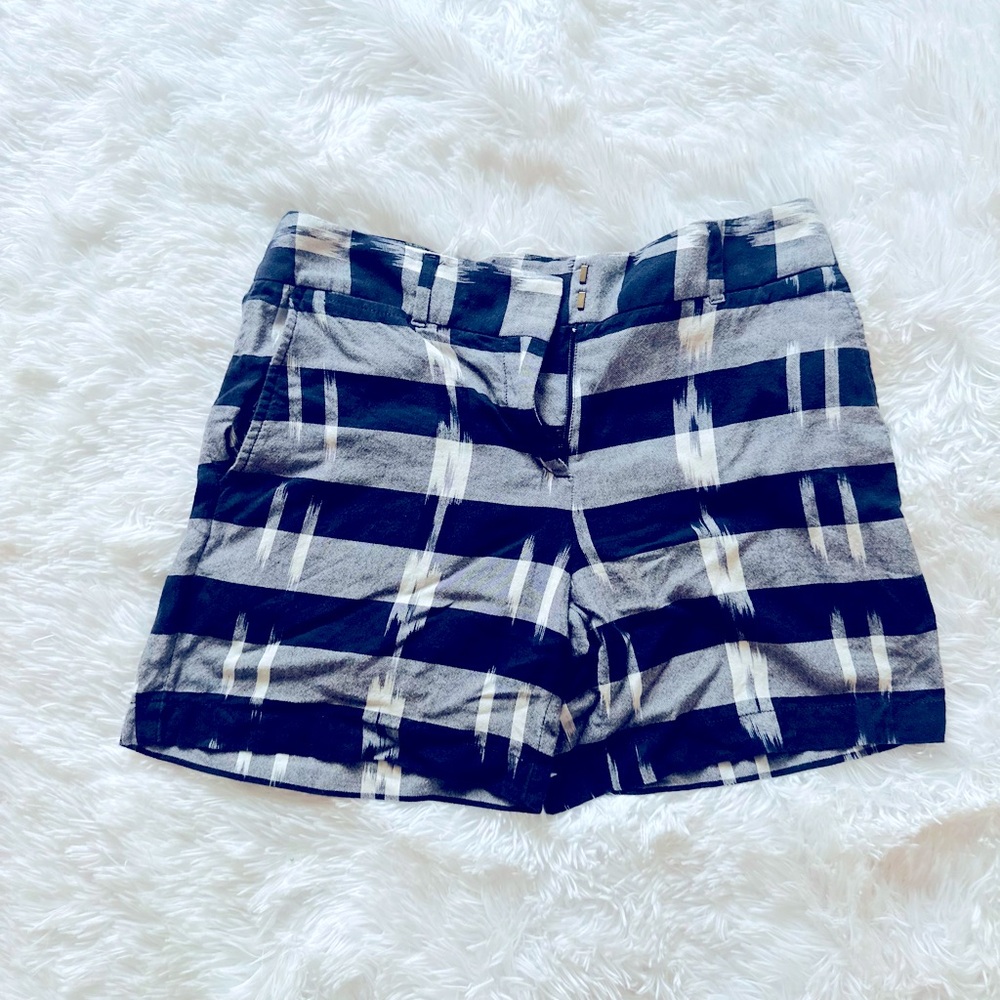 LOFT Black and White Bermuda Shorts Tailored Style